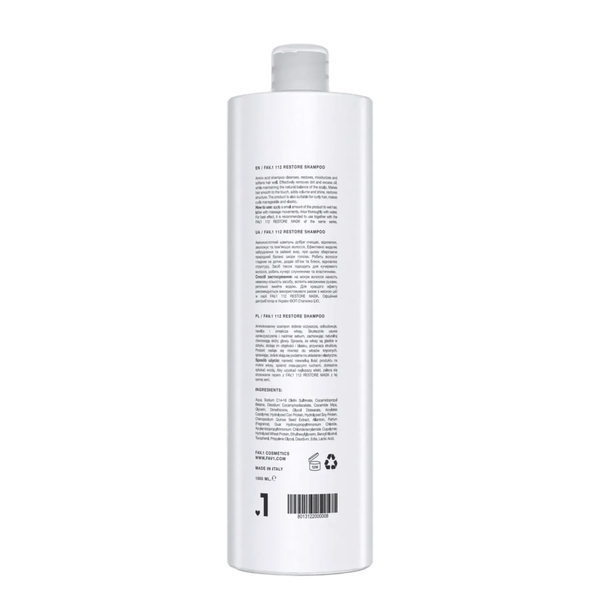 Шампунь для волосся амінокислотний FAV.1 112 RESTORE SHAMPOO (1000 ml) 3969 фото