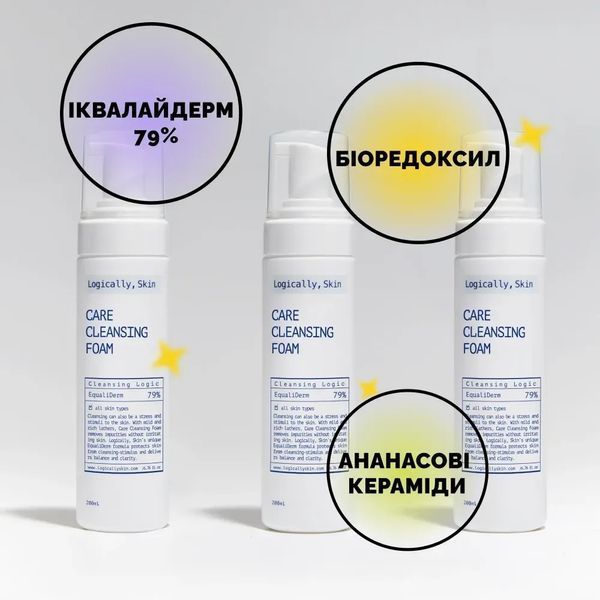 Мягкая очищающая пенка для умывания Logically, Skin Care Cleansing Foam (200 ml) 4054 фото