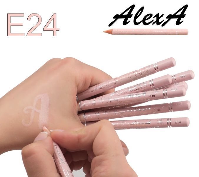 Олівець для очей WoBs Alexa eye contour pencil - E24 біло-рожевий (матовий) 9836 фото