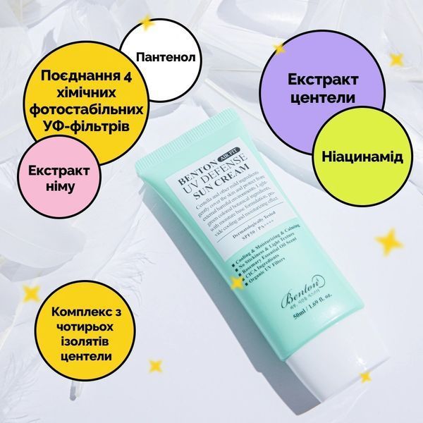 Легкий сонцезахисний крем із Центеллою Benton Air Fit UV defense Sun Cream SPF50+/PA++++ (50 ml) 5607 фото