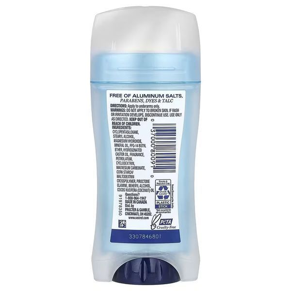 Дезодорант-антиперспірант жіночий Secret Aluminium free solid deodorant Coconut (68 g) 2677 фото