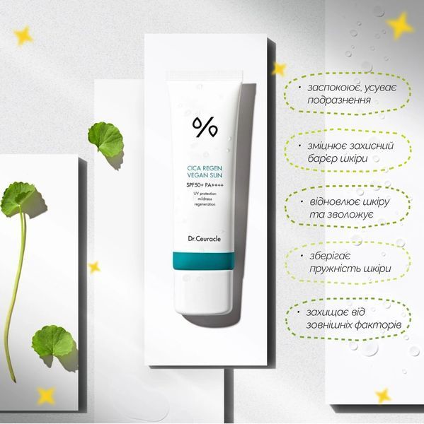Набір сонцезахисних кремів з центелою Dr. Ceuracle Cica Regen Vegan Sun Duo Set (2*50 ml) 1495 фото