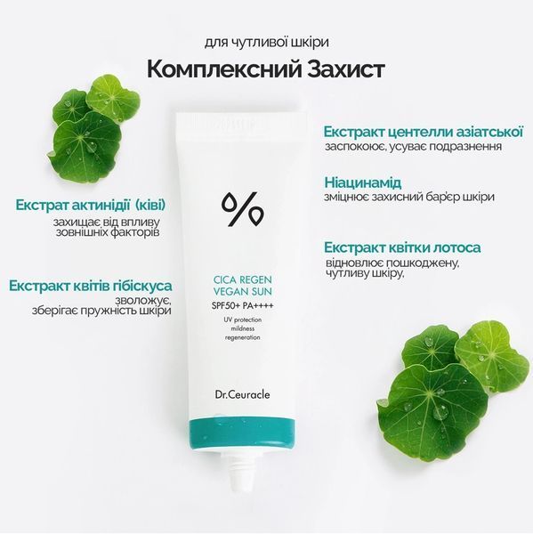 Набір сонцезахисних кремів з центелою Dr. Ceuracle Cica Regen Vegan Sun Duo Set (2*50 ml) 1495 фото