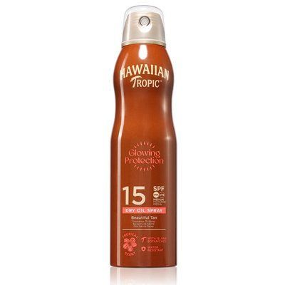 Суха олійка для засмаги Hawaiian Tropic Glowing Protection Dry Oil Spray SPF15 (180 ml) 4110 фото