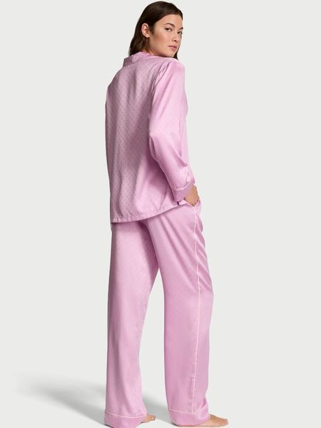 Пижама Victoria's Secret Signature Satin Heart Long Pajama Set (размер S) 3953 фото