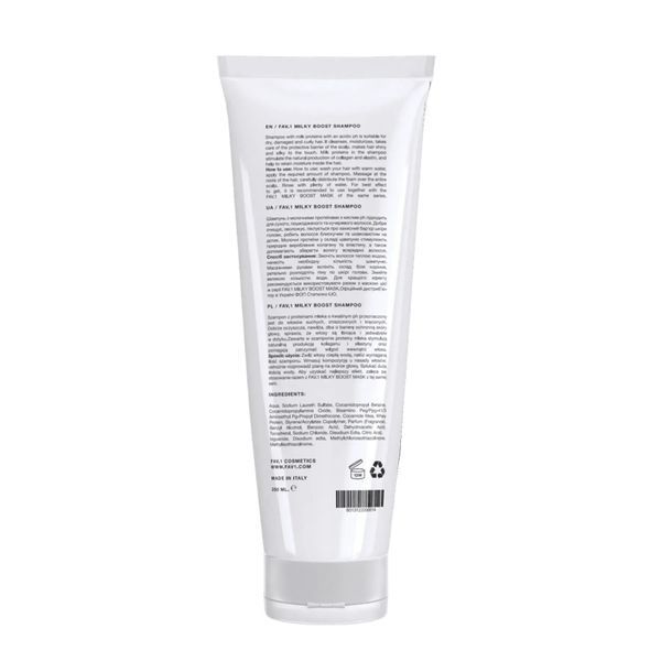 Шампунь з молочними протеїнами та кислим pH FAV.1 MILKY BOOST SHAMPOO (250 ml) 4133 фото