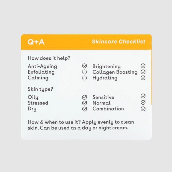 Осветляющий крем для лица с витамином С Q+A Vitamin C Radiance Face Cream (50 g) 278 фото