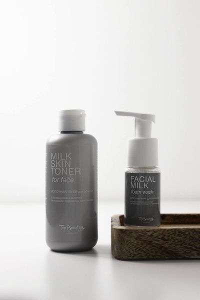 Набор тонер и пенка для умывания Top Beauty Milk (skin toner (200 ml), foam wash (50 ml)) 2553 фото